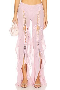 Amor Mia Meta Angel Pants Lace Up Ruffle Mesh Coquette Fairycore Festival Y2K XS